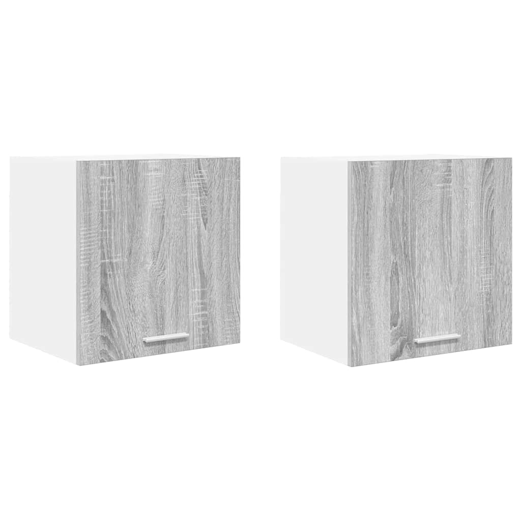 Hanging Cabinet 2 pcs Grey Sonoma and White 40 x 31 x 40 cm