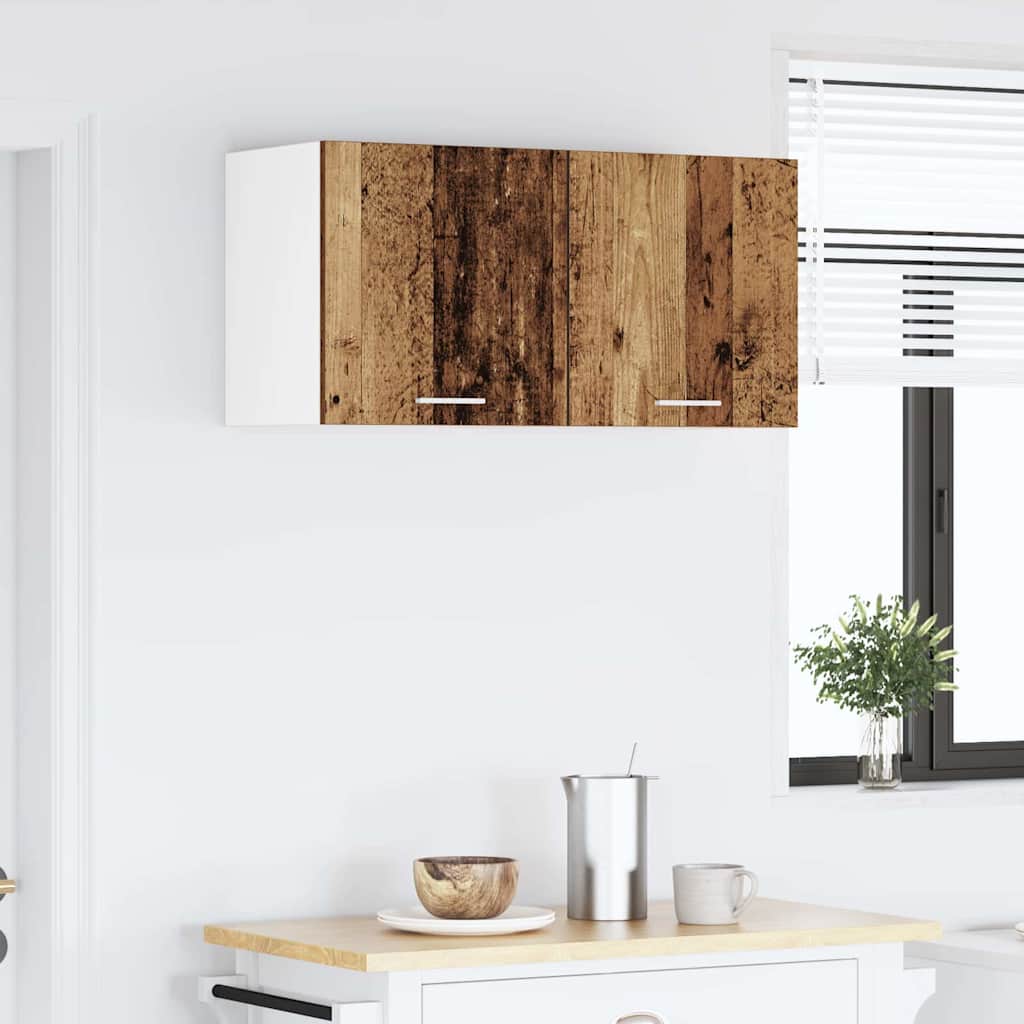 Hanging Cabinet 2 pcs Old Wood and White 40 x 31 x 40 cm