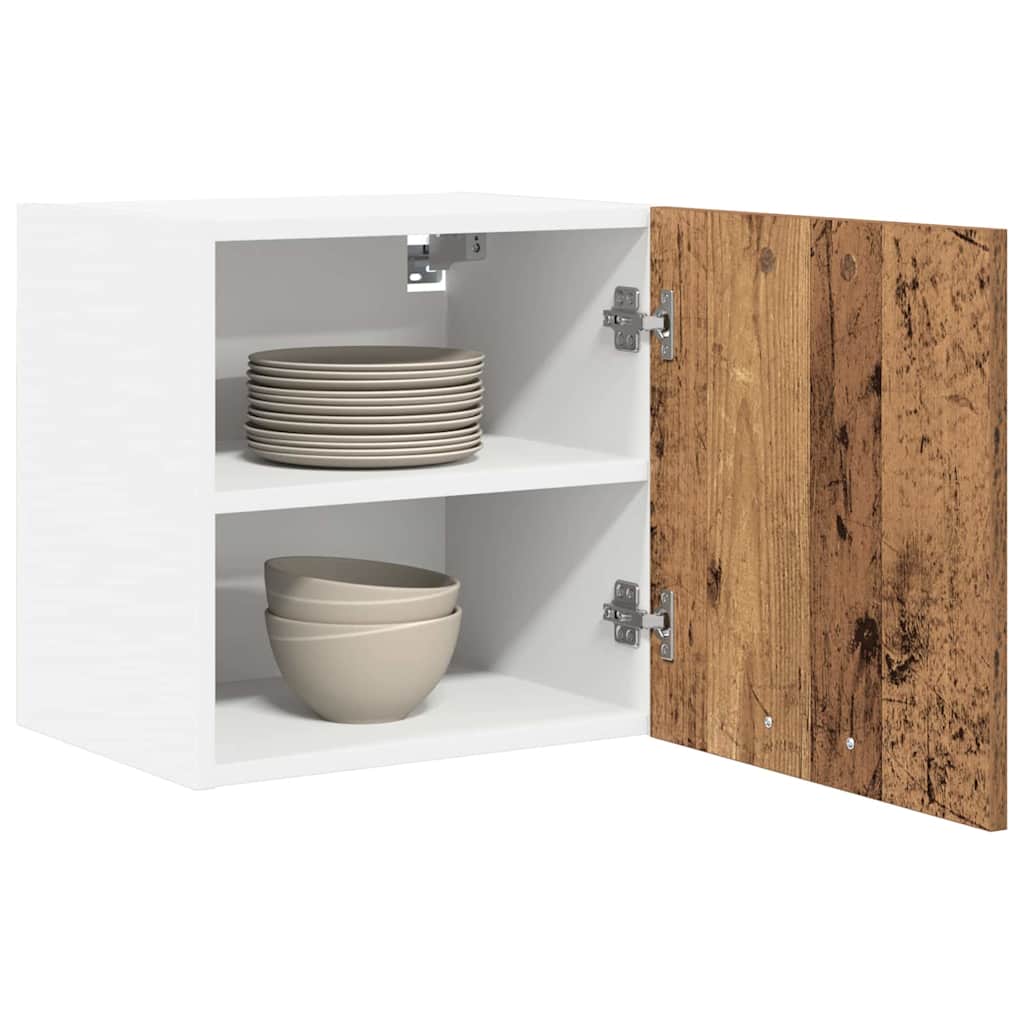 Hanging Cabinet 2 pcs Old Wood and White 40 x 31 x 40 cm