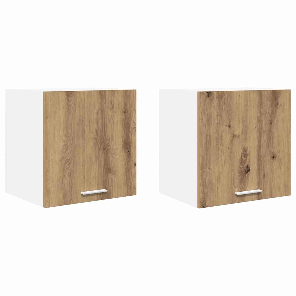 Hanging Cabinet 2 pcs Artisan Oak and White 40 x 31 x 40 cm