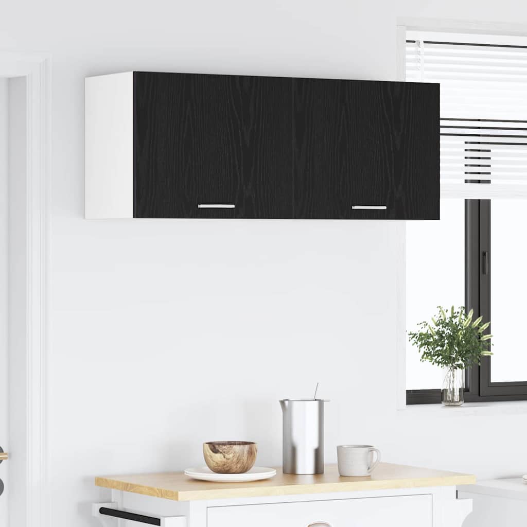Hanging Cabinet Black Oak and White 50 x 31 x 40 cm