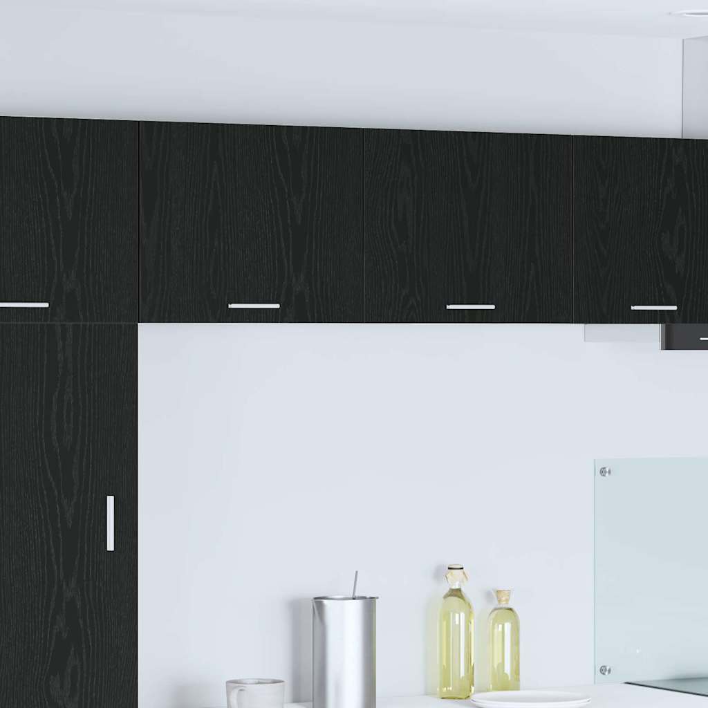 Hanging Cabinet 2 pcs Black Oak and White 50 x 31 x 40 cm