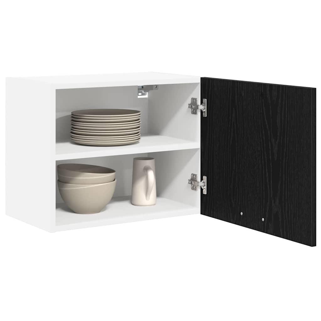 Hanging Cabinet 2 pcs Black Oak and White 50 x 31 x 40 cm