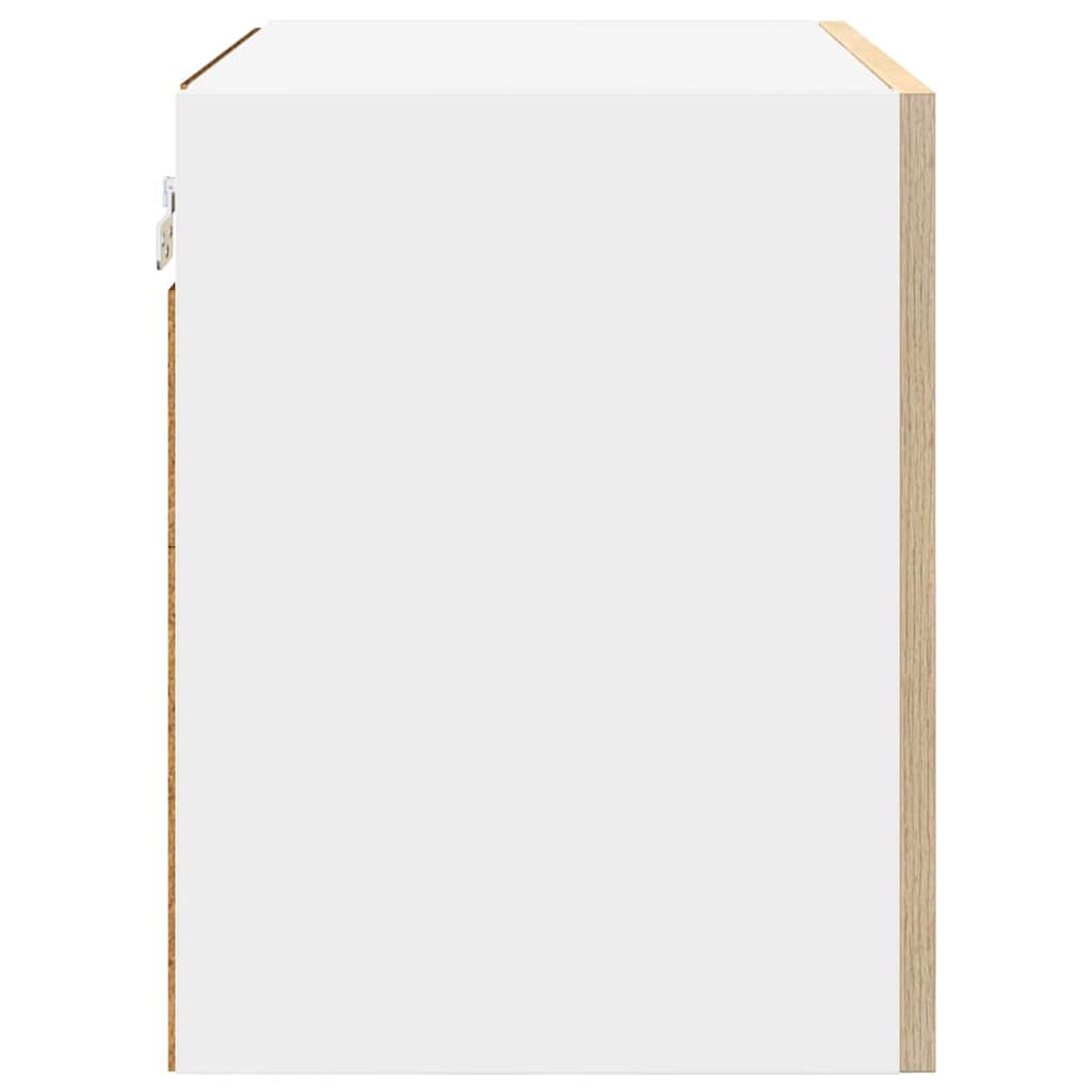 Hanging Cabinet Sonoma Oak and White 50 x 31 x 40 cm