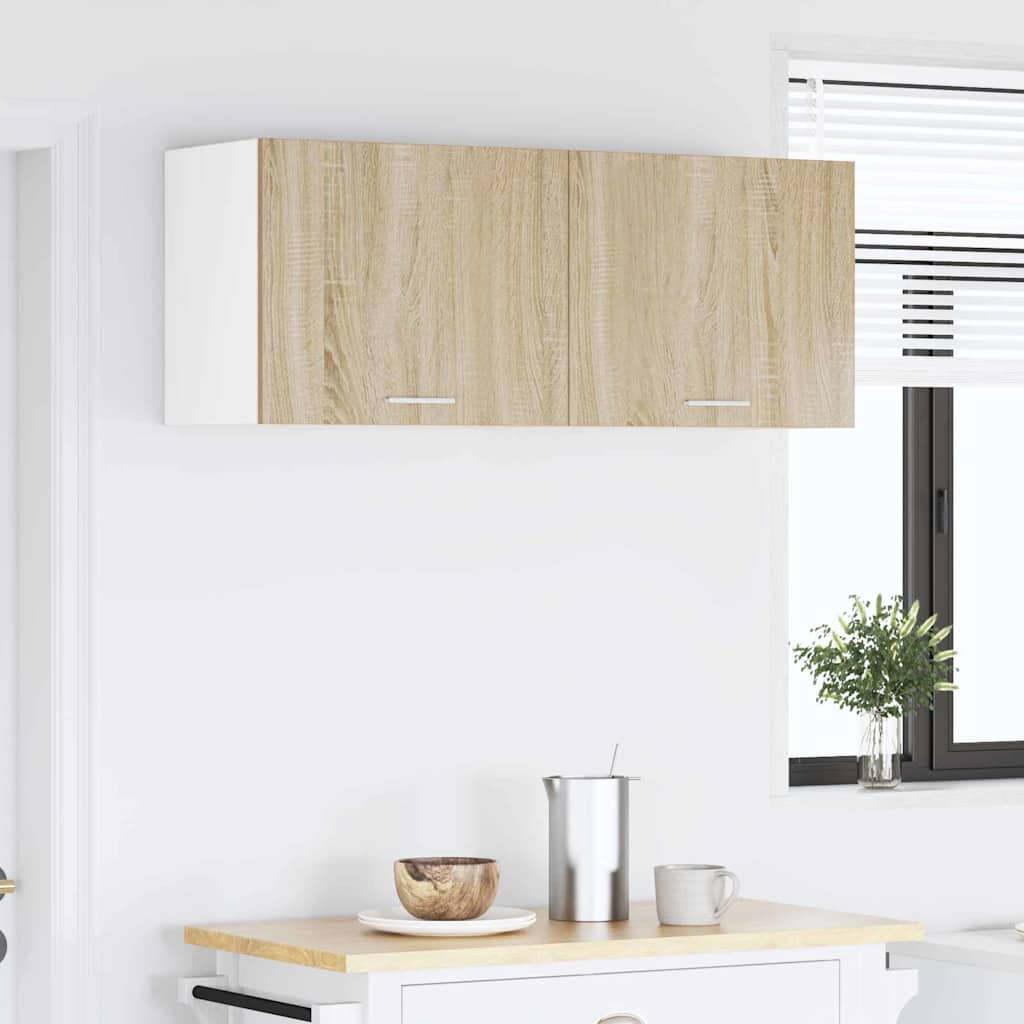 Hanging Cabinet 2 pcs Sonoma Oak and White 50 x 31 x 40 cm