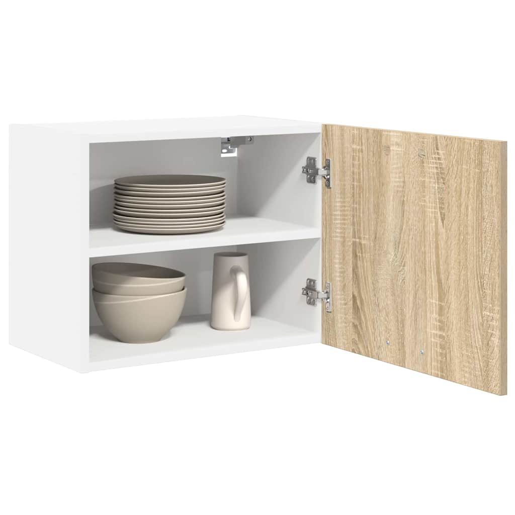 Hanging Cabinet 2 pcs Sonoma Oak and White 50 x 31 x 40 cm