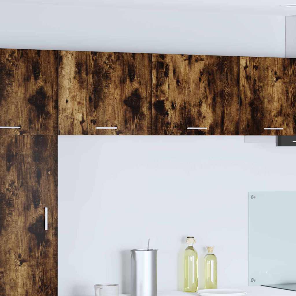 Hanging Cabinet 2 pcs Smoked Oak and White 50 x 31 x 40 cm
