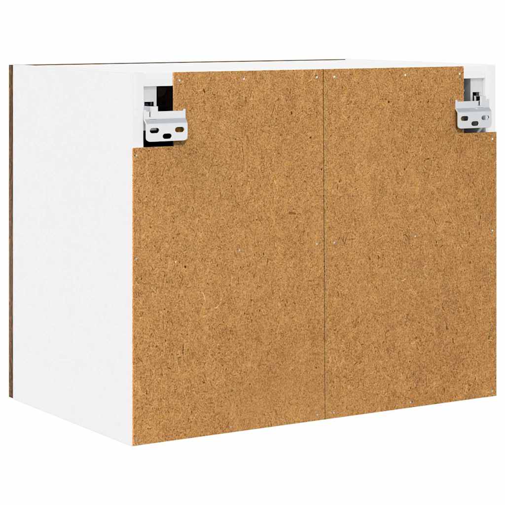 Hanging Cabinet 2 pcs Smoked Oak and White 50 x 31 x 40 cm