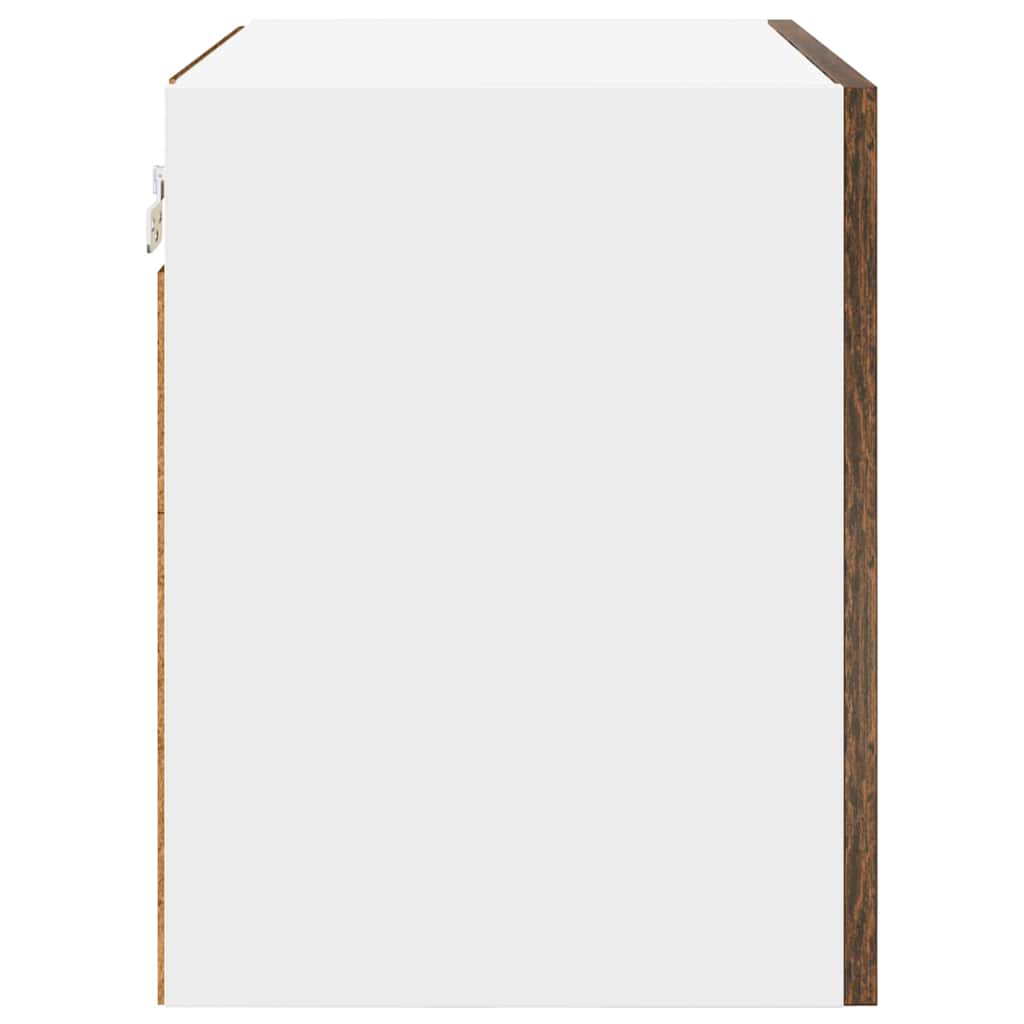 Hanging Cabinet 2 pcs Smoked Oak and White 50 x 31 x 40 cm