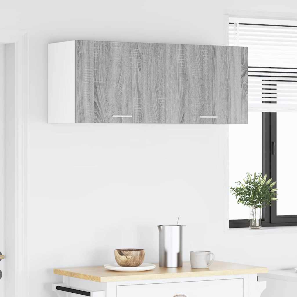 Hanging Cabinet with Door Grey Sonoma and White 50 x 31 x 40 cm