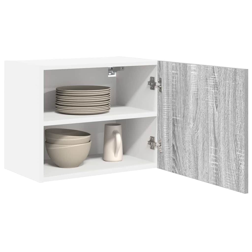 Hanging Cabinet with Door Grey Sonoma and White 50 x 31 x 40 cm