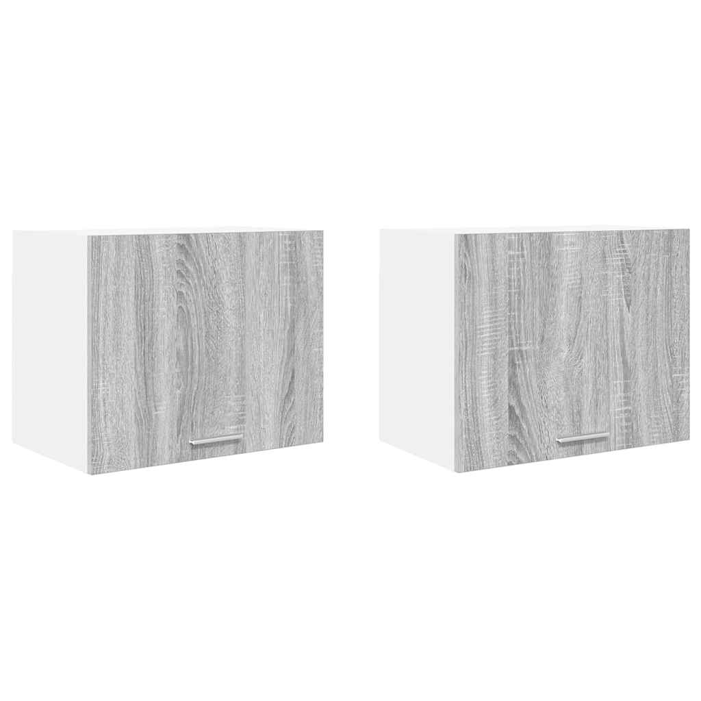 Hanging Cabinet 2 pcs Grey Sonoma and White 50 x 31 x 40 cm