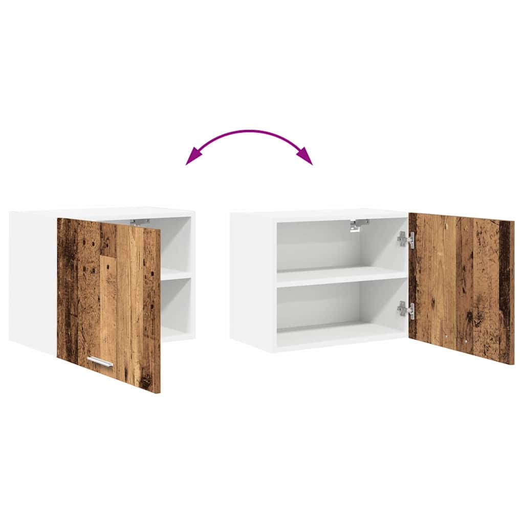 Hanging Cabinet with Storage Old Wood and White 50 x 31 x 40 cm