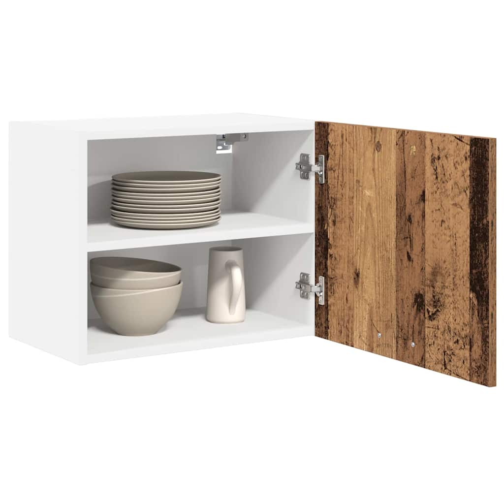 Hanging Cabinet with Storage Old Wood and White 50 x 31 x 40 cm