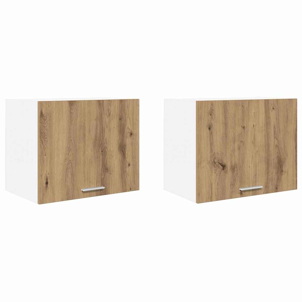 Hanging Cabinet 2 pcs Artisan Oak and White 50 x 31 x 40 cm
