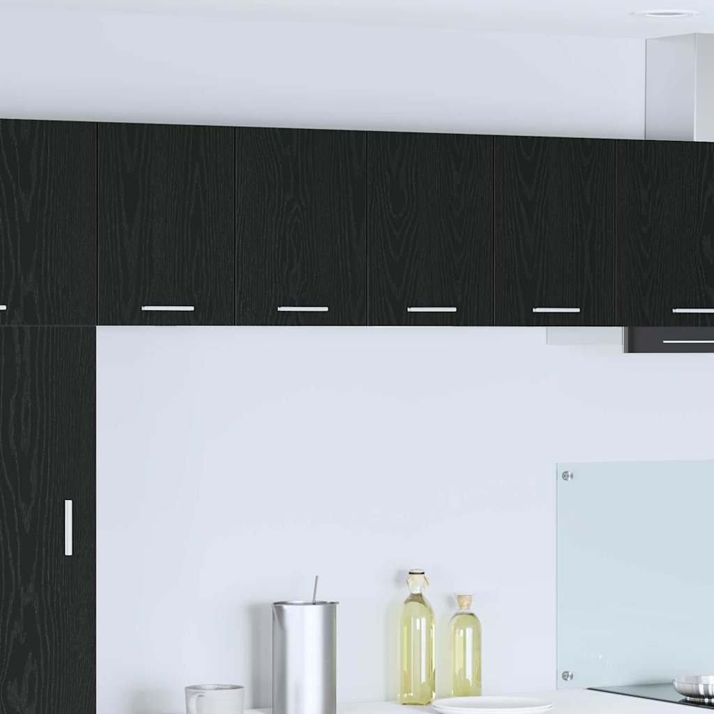 Hanging Cabinet Black Oak and White 60 x 31 x 40 cm