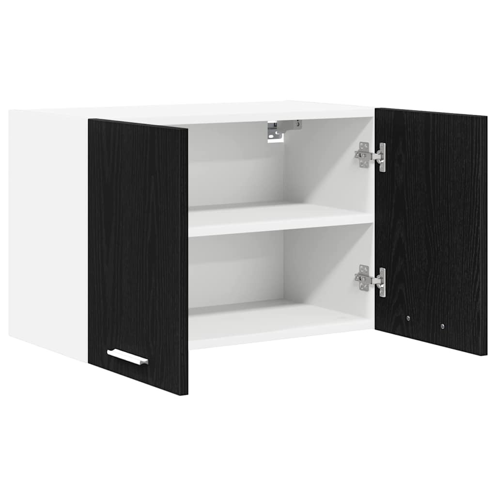 Hanging Cabinet Black Oak and White 60 x 31 x 40 cm