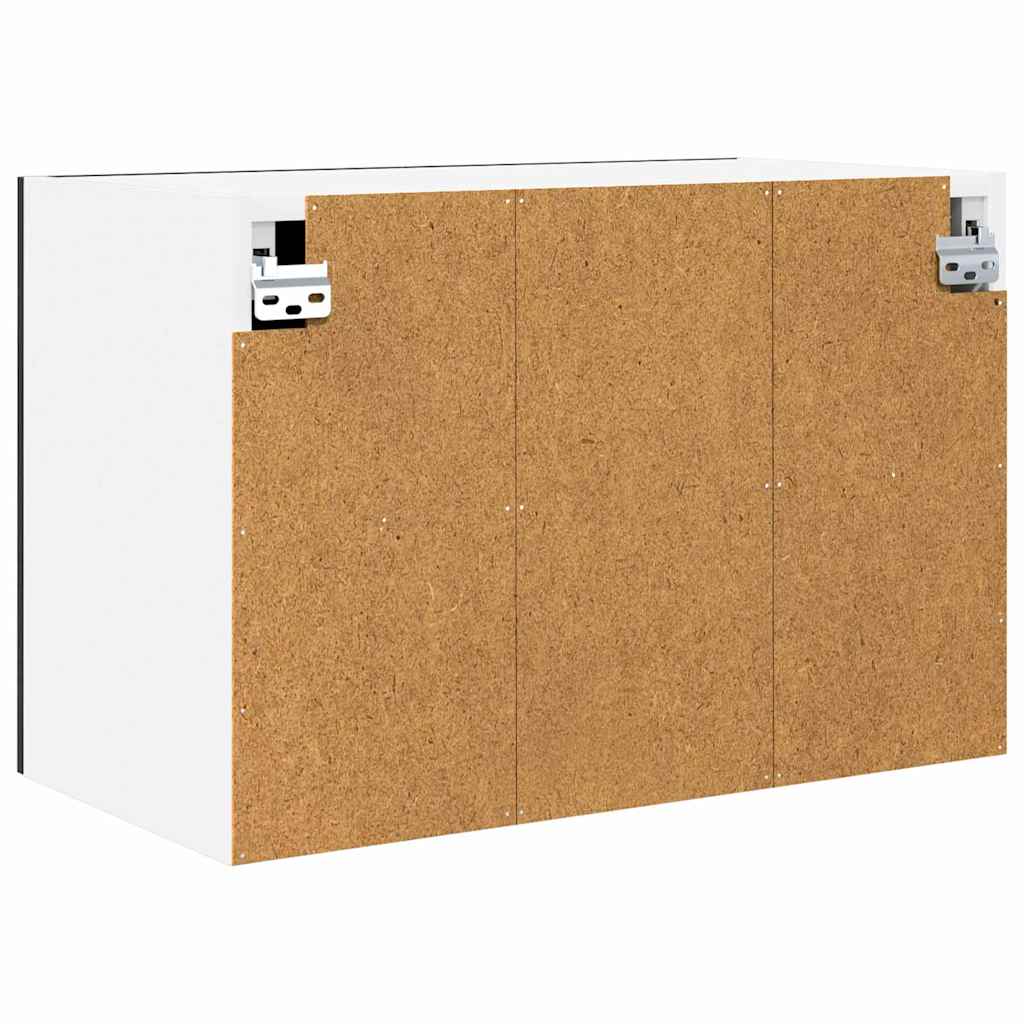 Hanging Cabinet Black Oak and White 60 x 31 x 40 cm