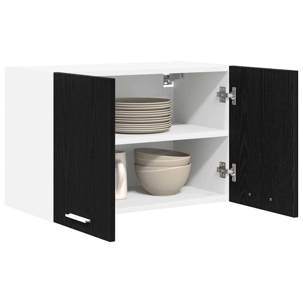 Hanging Cabinet Black Oak and White 60 x 31 x 40 cm