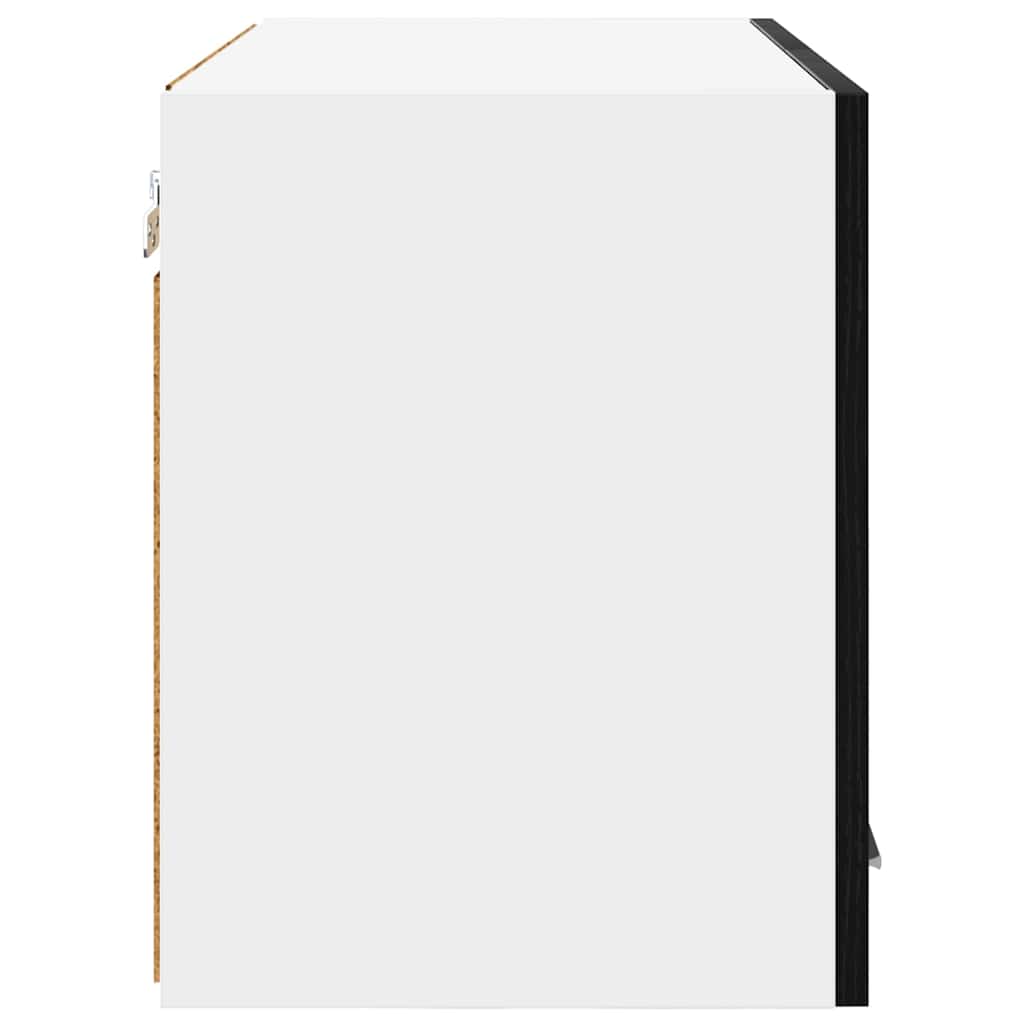 Hanging Cabinet Black Oak and White 60 x 31 x 40 cm