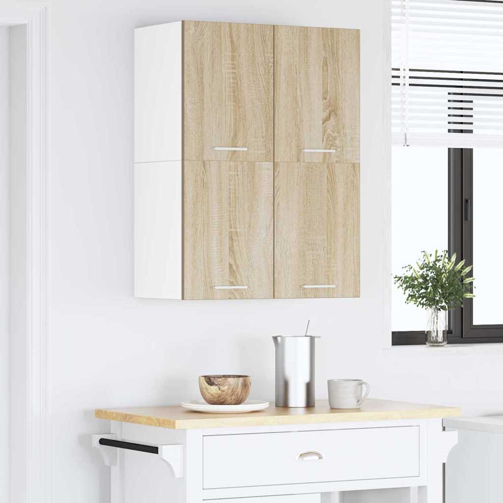 Hanging Cabinet Sonoma Oak and White 60 x 31 x 40 cm