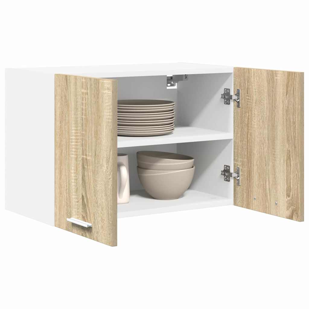 Hanging Cabinet Sonoma Oak and White 60 x 31 x 40 cm