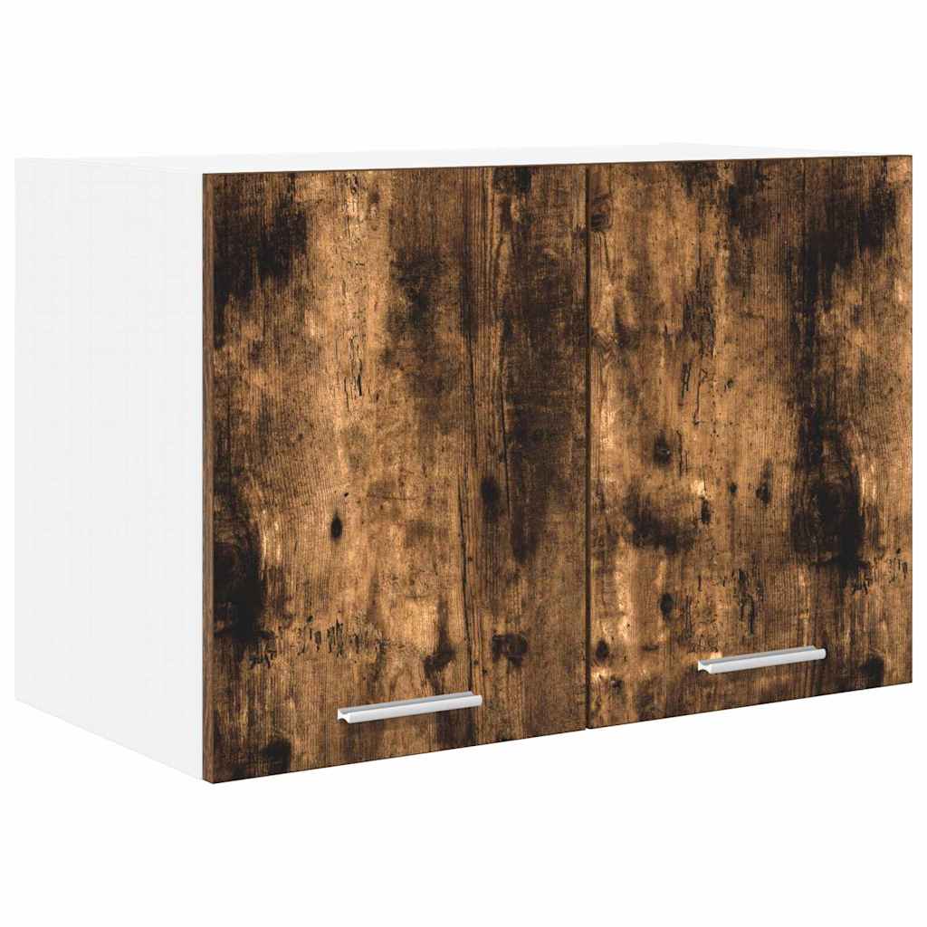 Hanging Cabinet Smoked Oak and White 60 x 31 x 40 cm