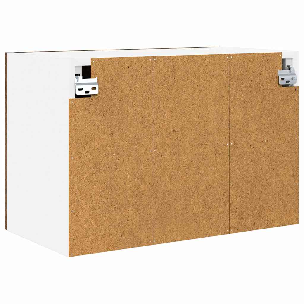 Hanging Cabinet Smoked Oak and White 60 x 31 x 40 cm