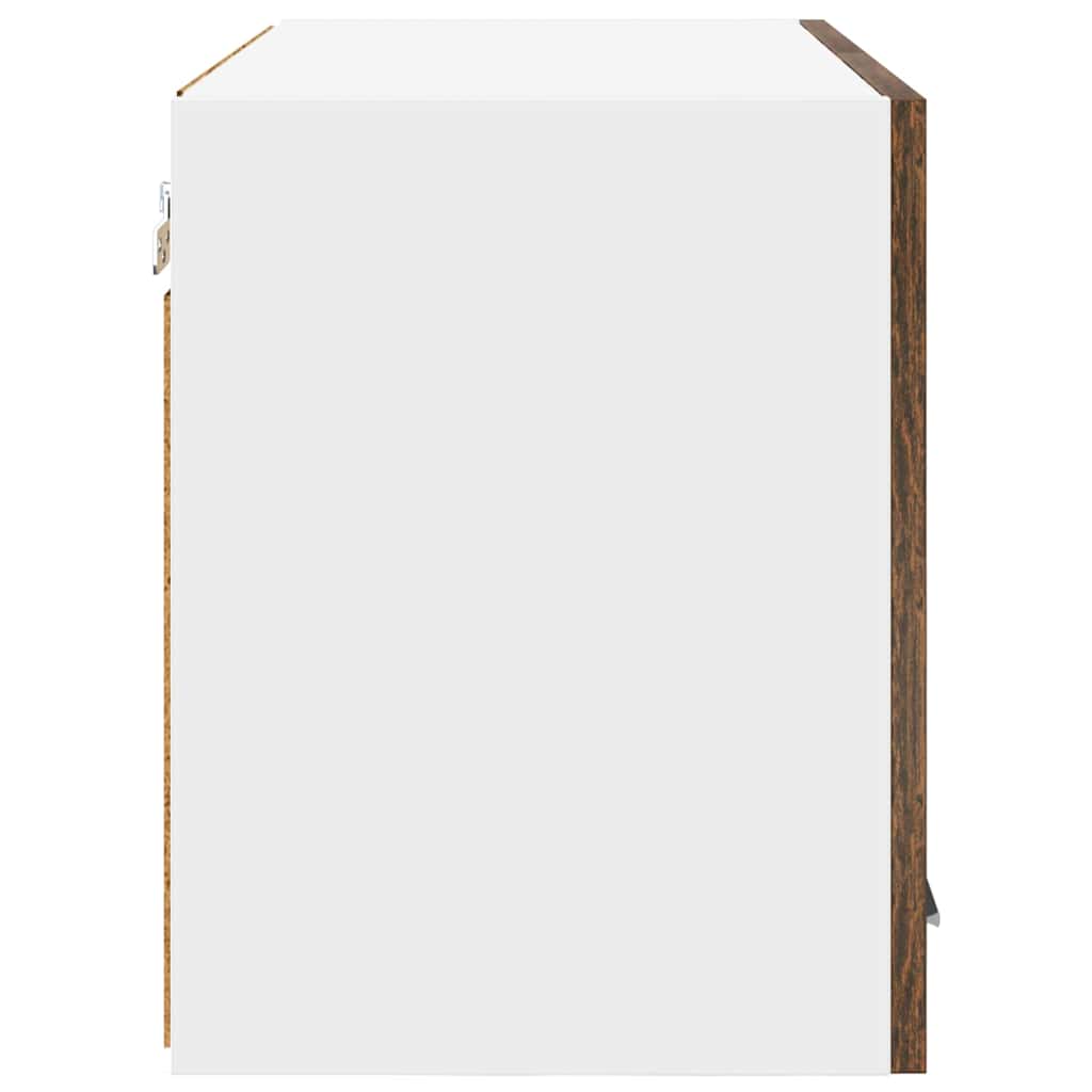 Hanging Cabinet Smoked Oak and White 60 x 31 x 40 cm