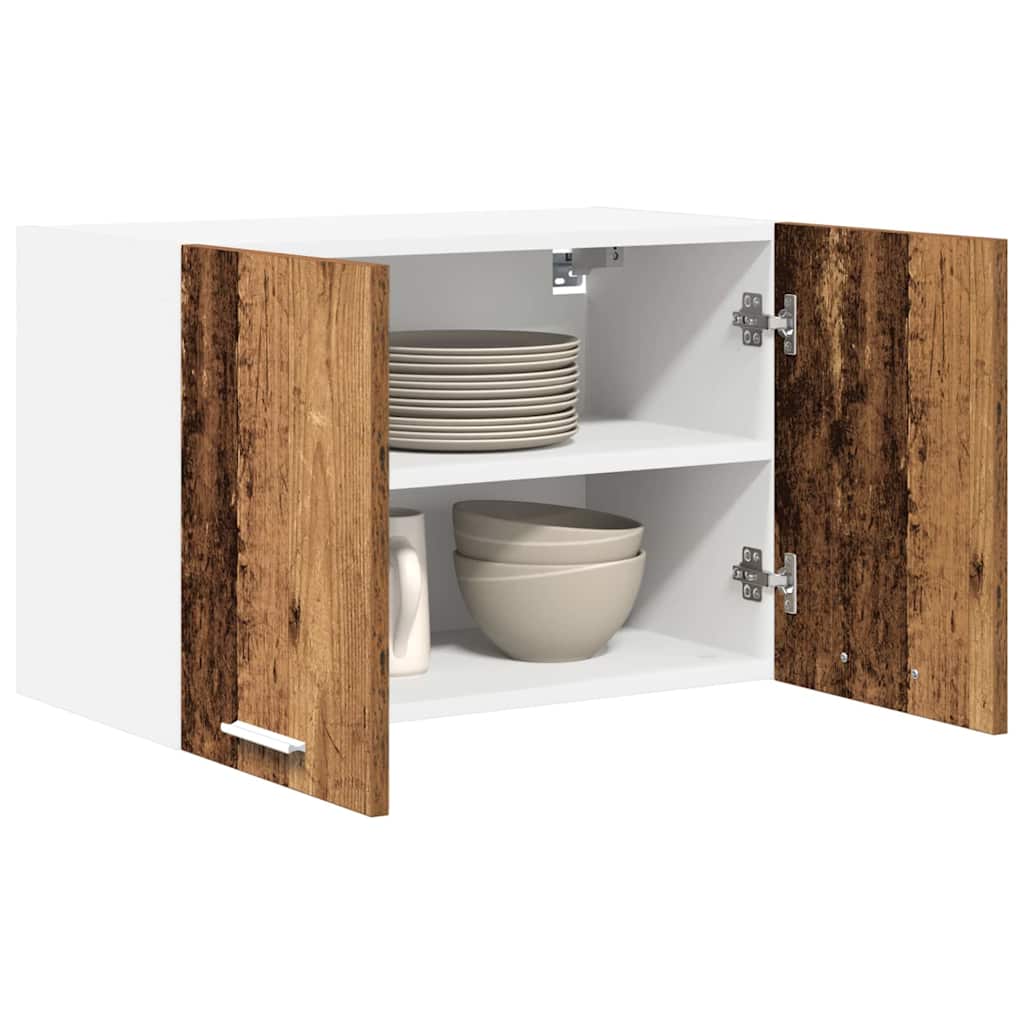 Hanging Cabinet 2 pcs Old Wood and White 60 x 31 x 40 cm