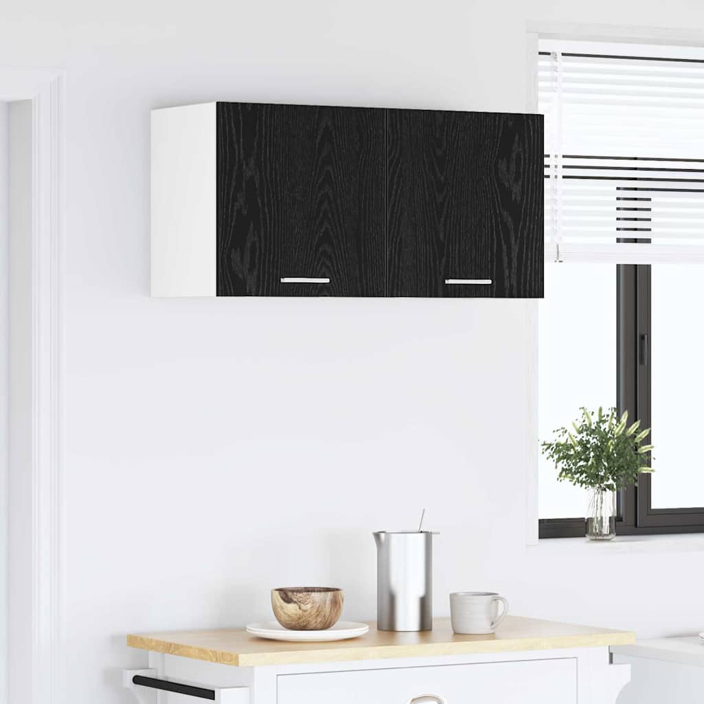 Hanging Cabinet Black Oak 80 x 31 x 40 cm Engineered Wood