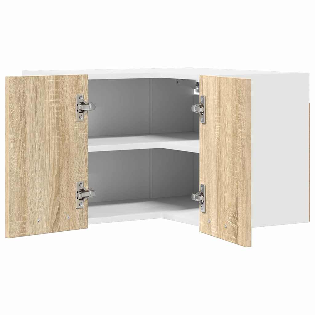 Hanging Cabinet Sonoma Oak and White 57 x 57 x 40 cm