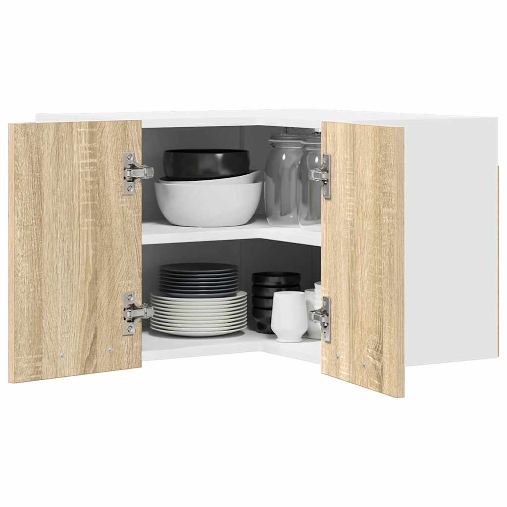 Hanging Cabinet Sonoma Oak and White 57 x 57 x 40 cm