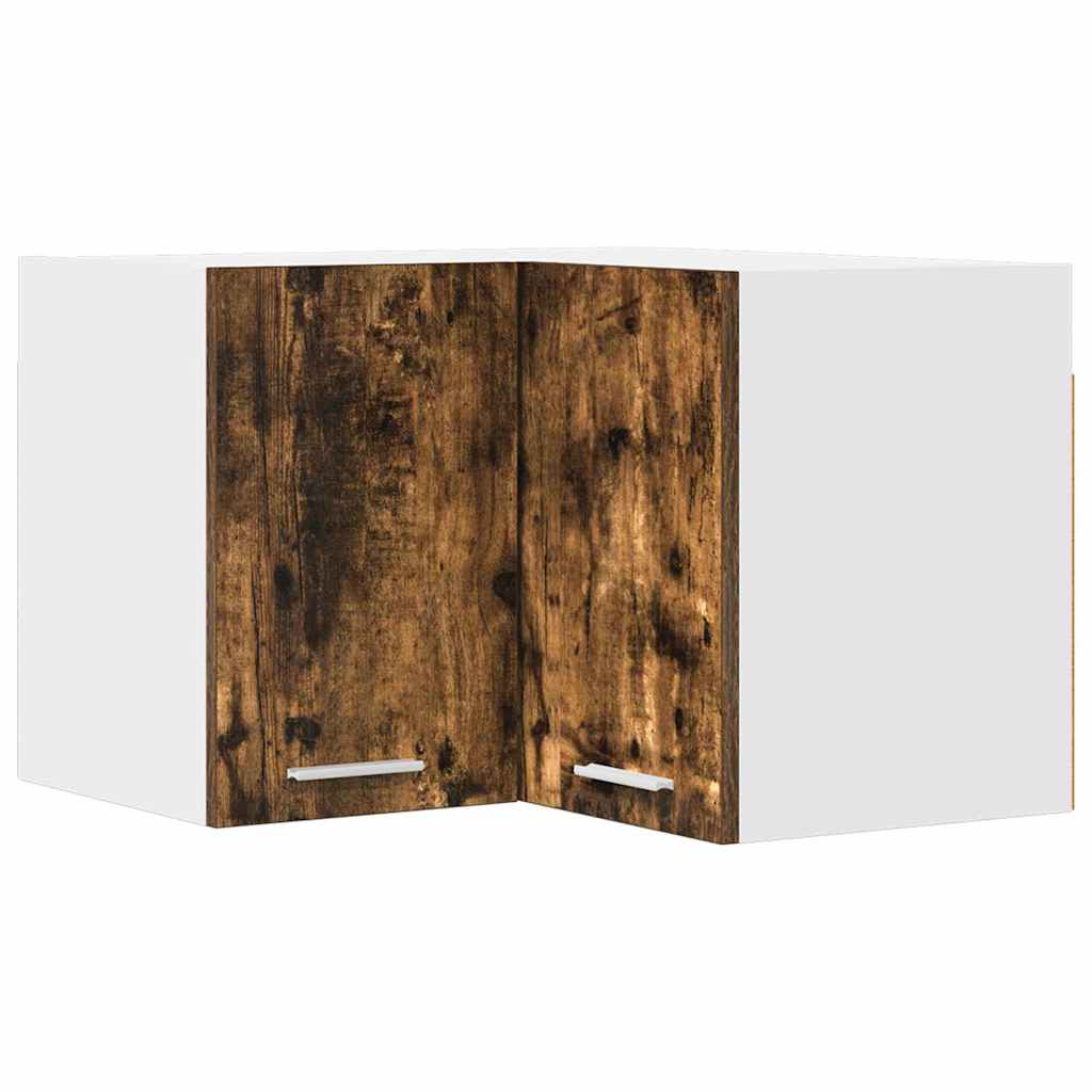 Hanging Cabinet Smoked Oak and White 57 x 57 x 40 cm