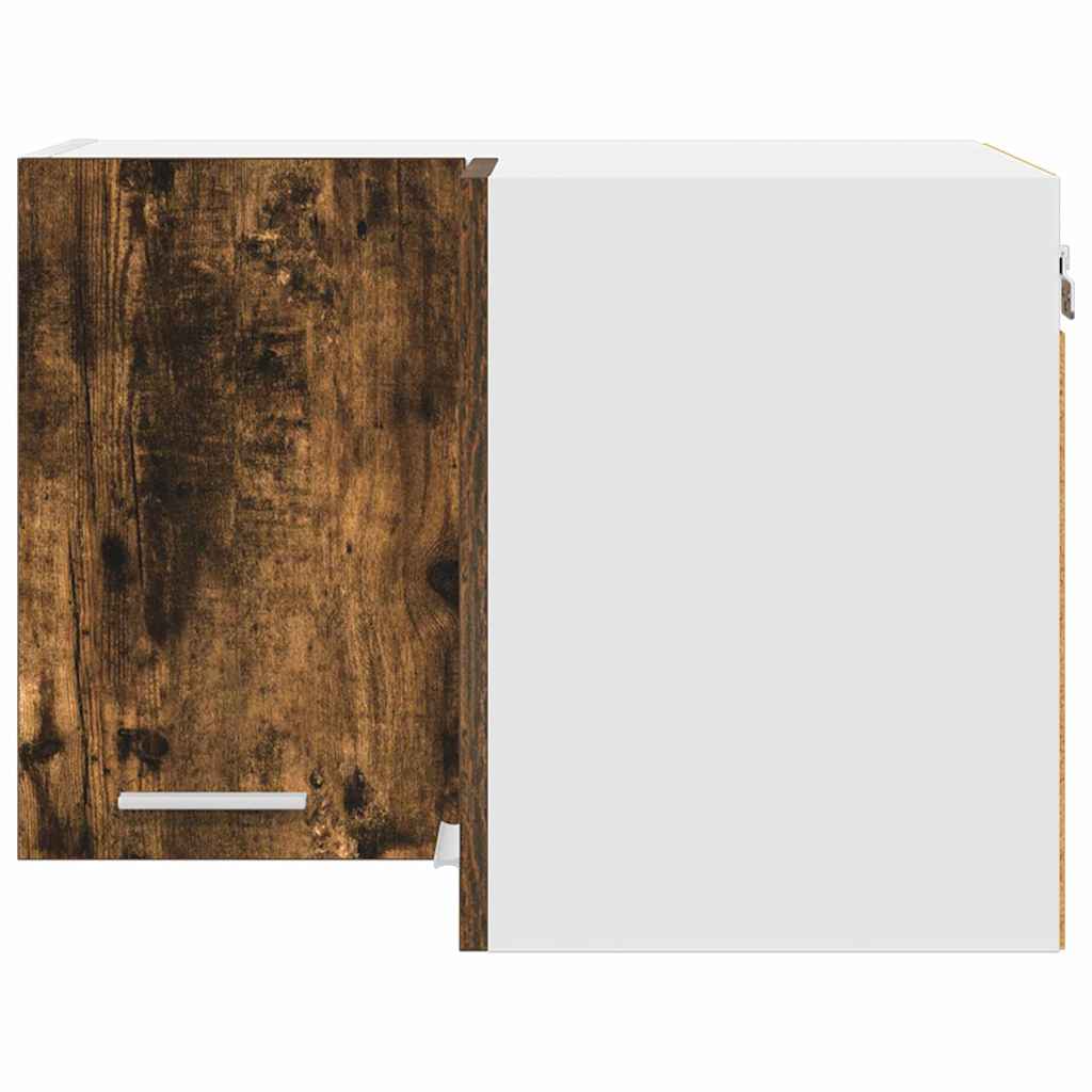 Hanging Cabinet Smoked Oak and White 57 x 57 x 40 cm