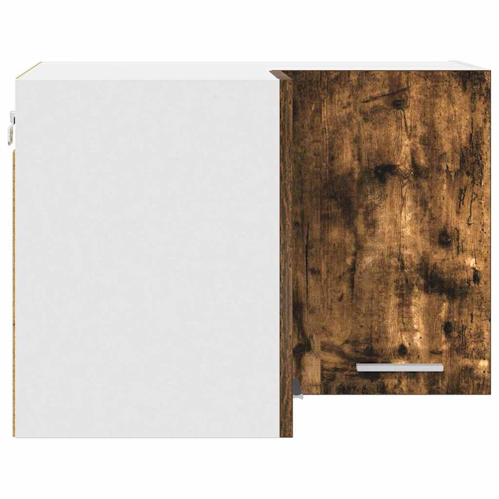 Hanging Cabinet Smoked Oak and White 57 x 57 x 40 cm
