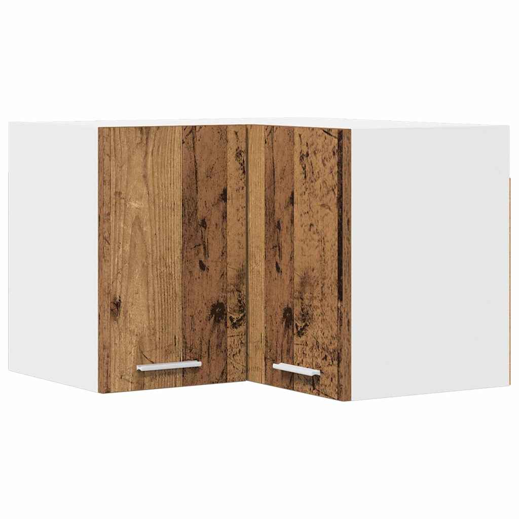 Hanging Cabinet Old Wood and White 57 x 57 x 40 cm