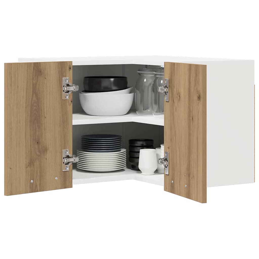 Hanging Cabinet Artisan Oak and White 57 x 57 x 40 cm