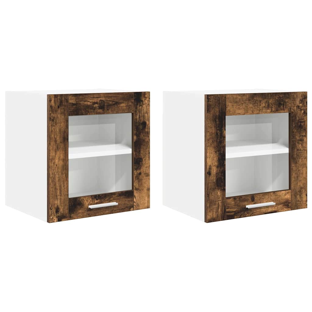 Hanging Cabinet with Storage 2 pcs Smoked Oak 40 x 31 x 40 cm