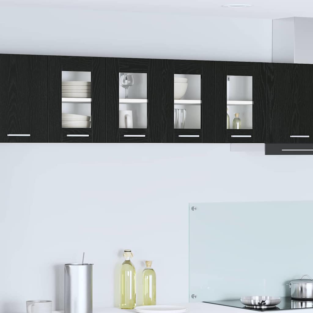 Hanging Cabinet 2 pcs Black Oak 60 x 31 x 40 cm Engineered Wood