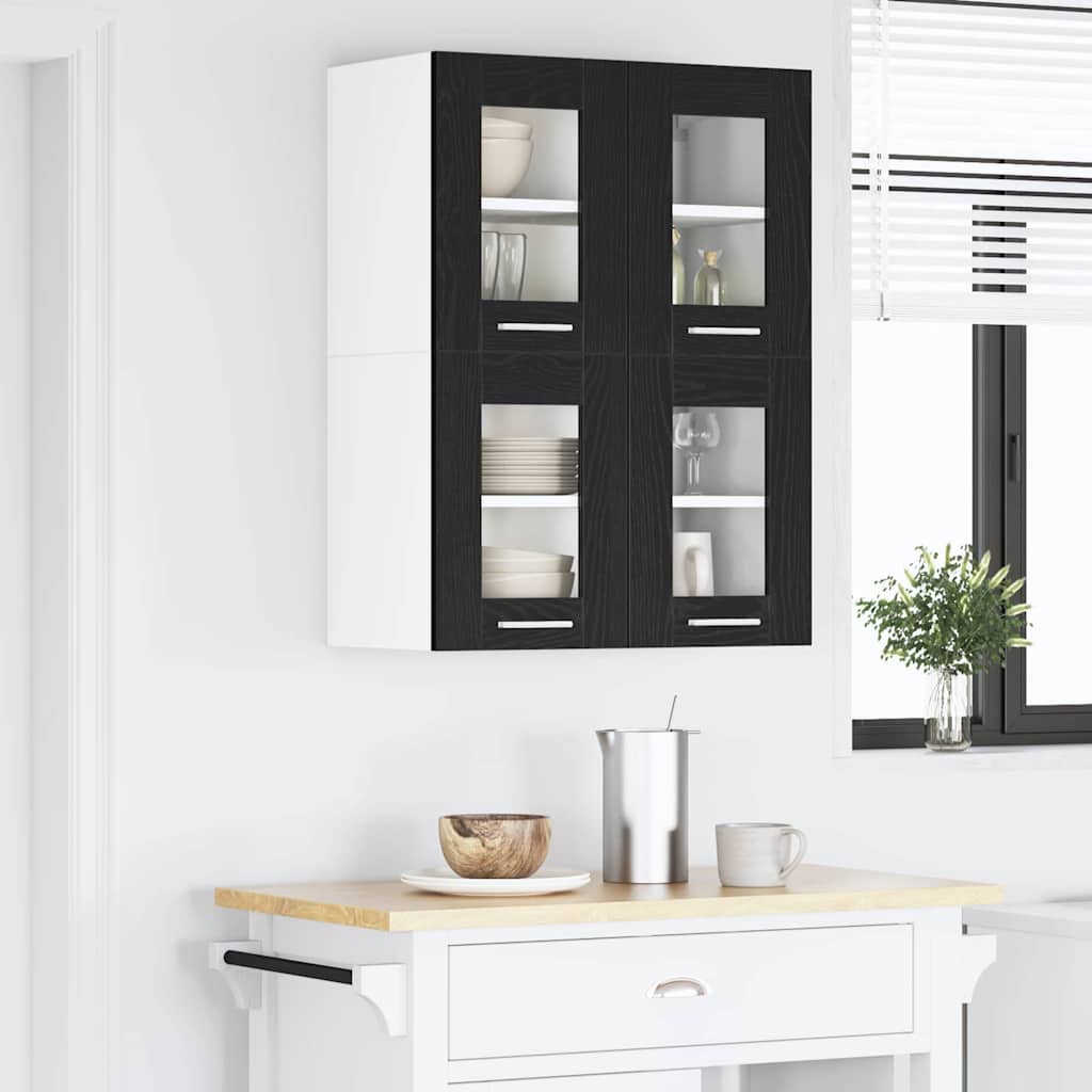 Hanging Cabinet 2 pcs Black Oak 60 x 31 x 40 cm Engineered Wood