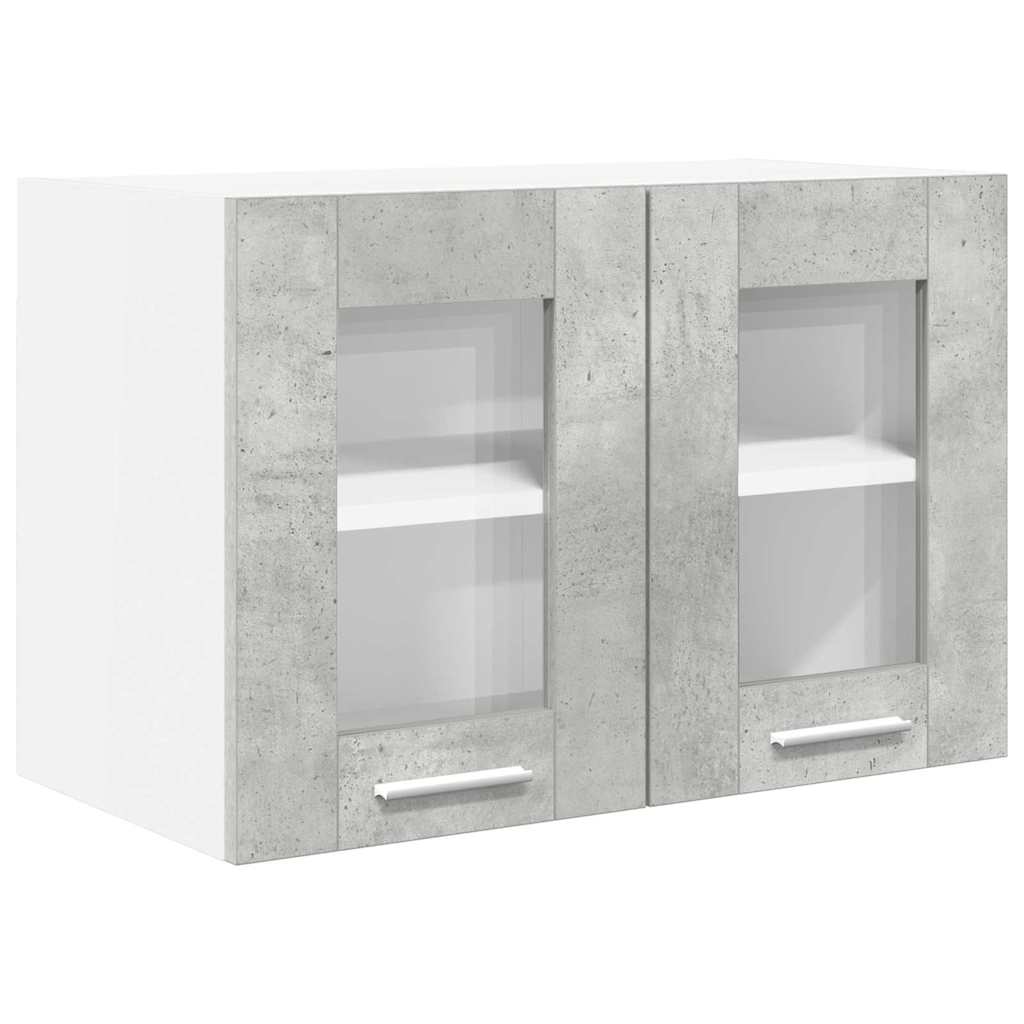 Hanging Cabinet with Door 2 pcs Concrete Grey 60 x 31 x 40 cm