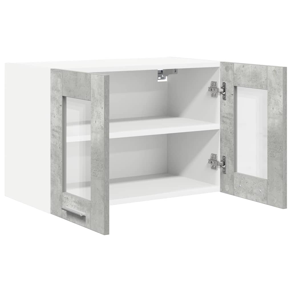 Hanging Cabinet with Door 2 pcs Concrete Grey 60 x 31 x 40 cm
