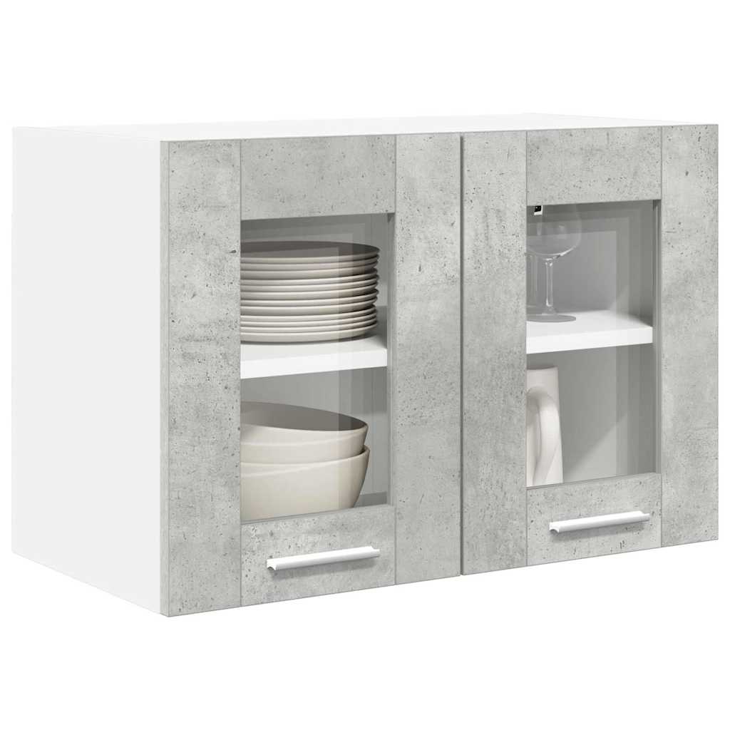 Hanging Cabinet with Door 2 pcs Concrete Grey 60 x 31 x 40 cm