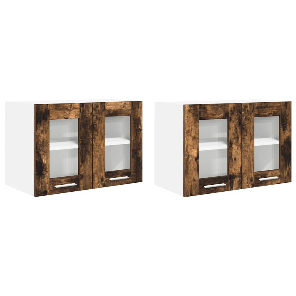Hanging Cabinet with Storage 2 pcs Smoked Oak 60 x 31 x 40 cm