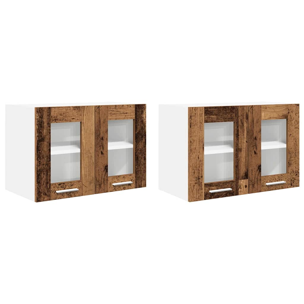 Hanging Cabinet 2 pcs Old Wood 60 x 31 x 40 cm Engineered Wood