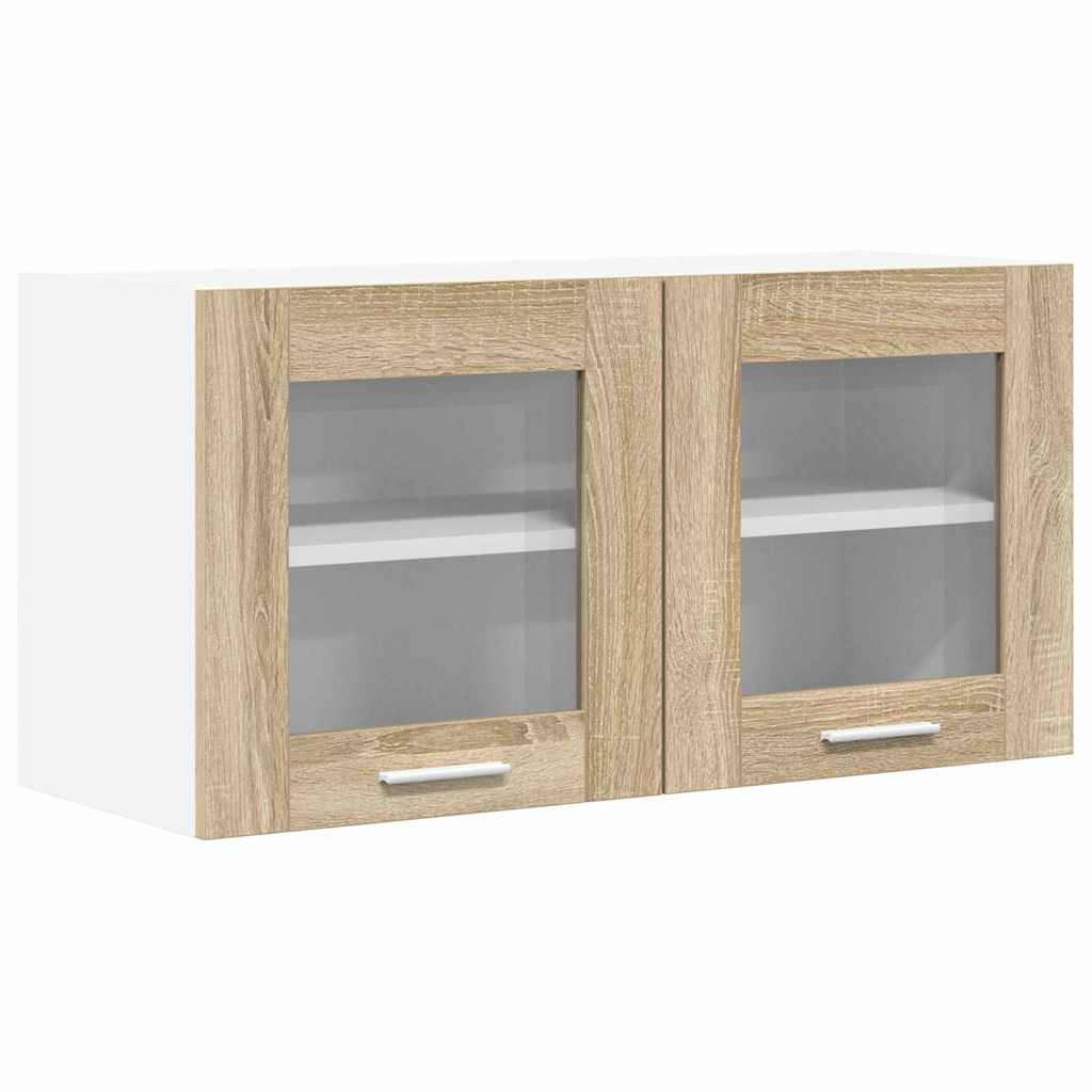 Hanging Cabinet Sonoma Oak and White 80 x 31 x 40 cm