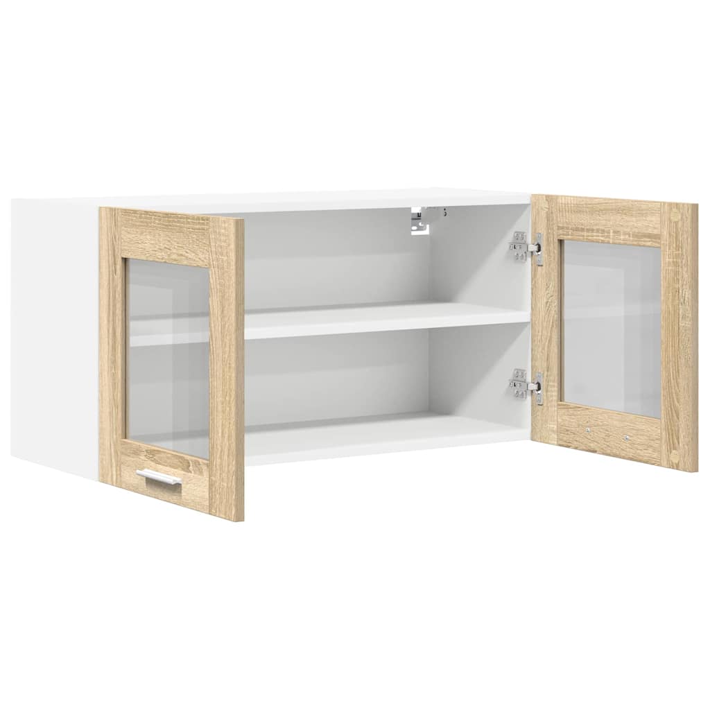 Hanging Cabinet Sonoma Oak and White 80 x 31 x 40 cm