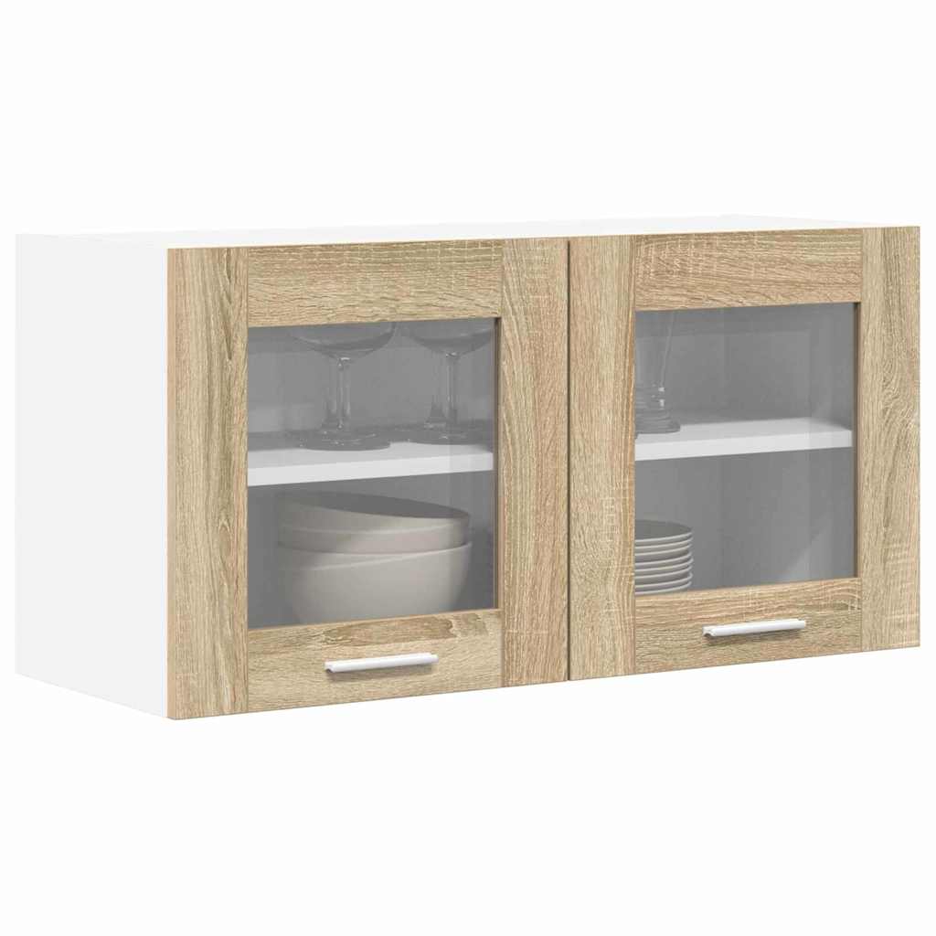 Hanging Cabinet Sonoma Oak and White 80 x 31 x 40 cm
