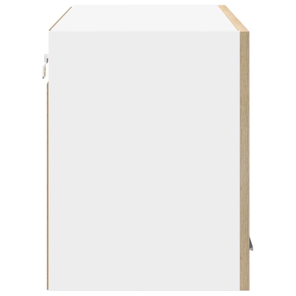 Hanging Cabinet Sonoma Oak and White 80 x 31 x 40 cm